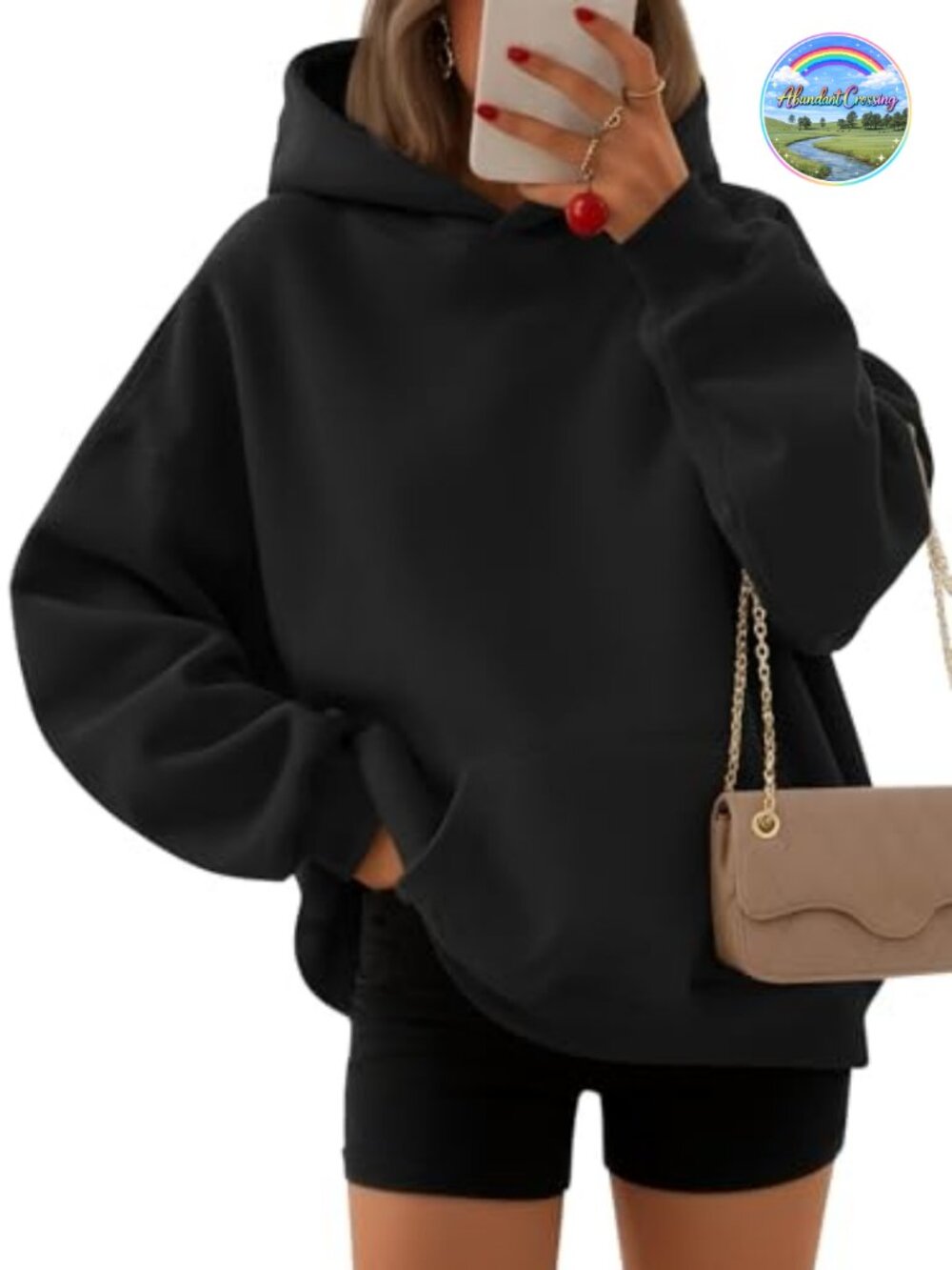 Oversized Fleece Hoodie Pullover Sweatshirt with Pockets